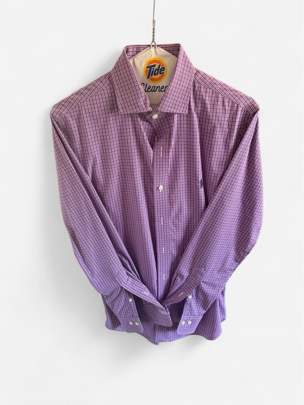 Ralph Lauren Purple Small-Check Button-Down Shirt